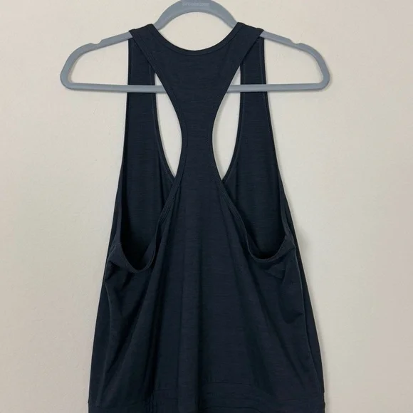 Vuori Lux Romper Racerback Sleeveless Jumpsuit in Ink Heather Blue